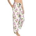 thumbnail image 2 of Uemuo Tulips Flowers Pattern Women's Wide Leg Palazzo Lounge Pants with Pockets Light Weight Loose Comfy Casual Pajama Pants-X-Large, 2 of 9