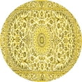 thumbnail image 1 of Ahgly Company Machine Washable Indoor Round Medallion Yellow Traditional Area Rugs, 8' Round, 1 of 4