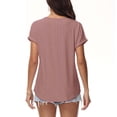 thumbnail image 4 of TSADFHJI Hauts Mignons pour Femmes Blouse Décontractée Unie Jacquard à Manches Courtes TTG, 4 of 6