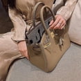 thumbnail image 4 of Bolso de mano de cuero para mujer Birkin bolso de mano de cuero de vaca de primera capa bolso cruzado de viajero Kelly, 4 of 5