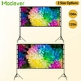 thumbnail image 2 of Moclever 120" Projector Screen with Stand, 16:9 4K HD Wrinkle-Free Foldable Portable Movie Screen for Indoor Outdoor, Black, 2 of 13