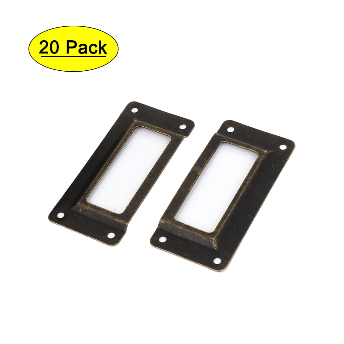 Office Library 62x28mm File Drawer Tag Frame Label Holder Bronze Tone 20 Pcs