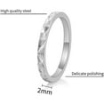 thumbnail image 2 of 2mm Stainless Steel Classical Simple Plain Sunshine Style Stackable Wedding Band Promise Ring, 2 of 2