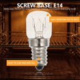 thumbnail image 2 of 8pcs Oven Light Bulb 25w Appliance Light Bulb E14 Base Microwave Lamp Bulb, 2 of 4