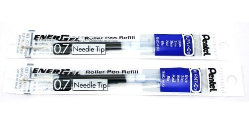 2 Pk Pentel LRN7-C EnerGel Refills, 0.7 mm Medium Needle Tip, Blue by Pentel