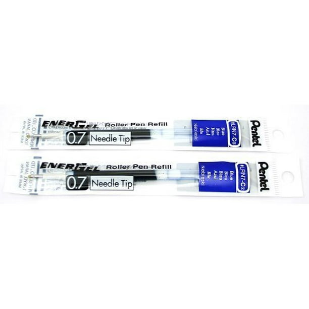 2 Pk Pentel LRN7C EnerGel Refills, 0.7 mm Medium Needle Tip, Blue by