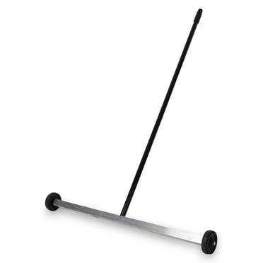 Master Magnetics Magnet Sweeper, 27 Wide Push-Type Mini Magnetic Broom with Wheels, Industrial Pick-Up Tool for Nails, Screws, and Metal Debris, 07265