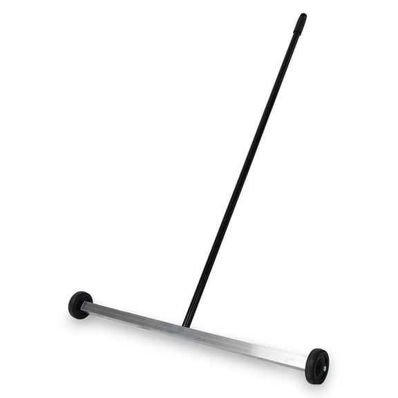 Master Magnetics Magnet Sweeper, 27 Wide Push-Type Mini Magnetic Broom with Wheels, Industrial Pick-Up Tool for Nails, Screws, and Metal Debris, 07265