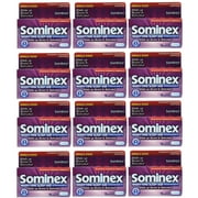 12 Pack Sominex Nighttime Sleep-Aid Maximum Strength 16 Caplets Each