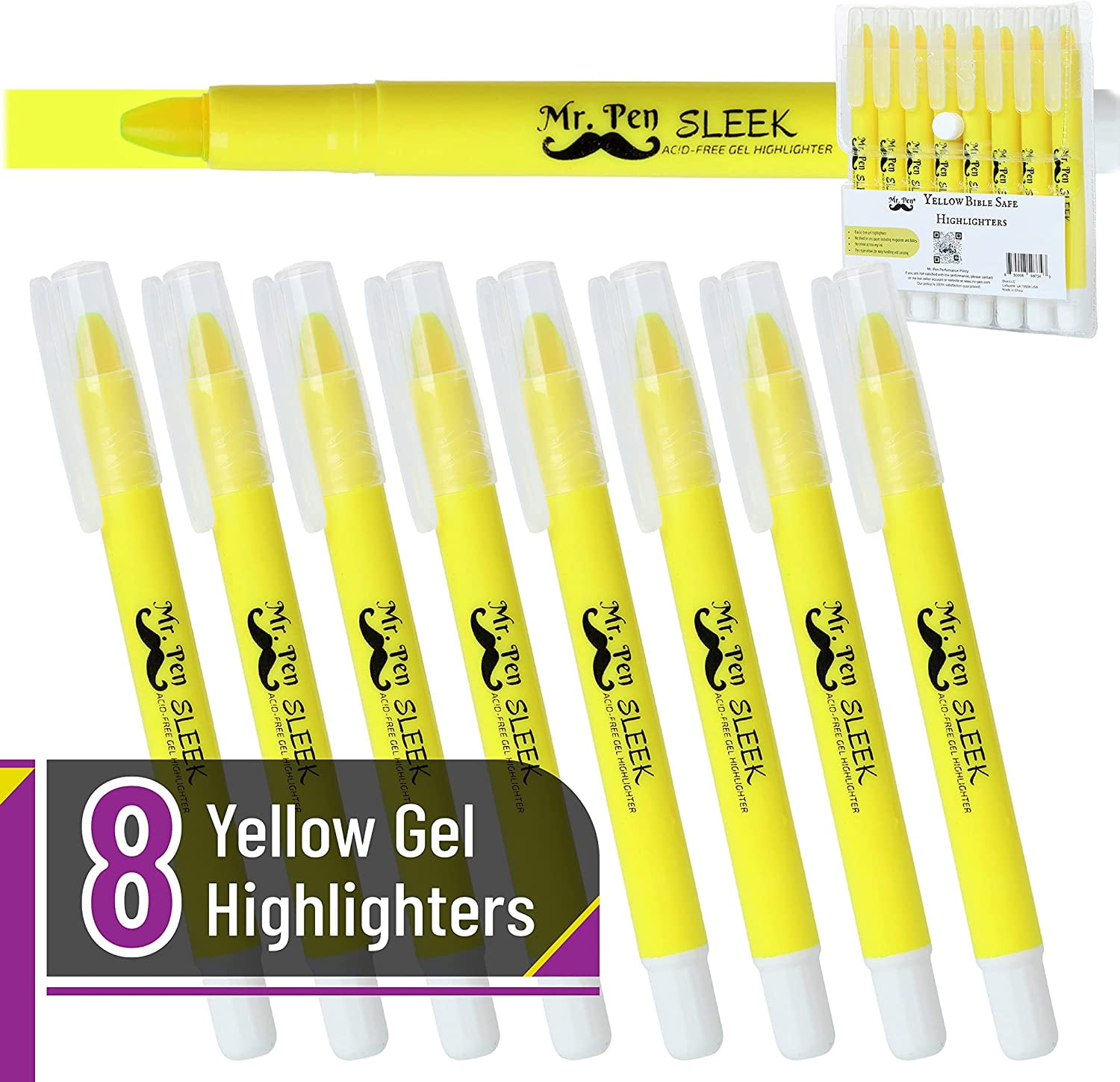 Thenshop 200 Pcs Yellow Pocket Style Highlighters Bible Highlighter Gel  Highlighters Highlighters for Bible Pages No Bleed Thin Highlighters for
