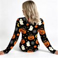 thumbnail image 5 of SHIXINCHIL Ribbed Knit Long Sleeve Shirts for Women Novelty Halloween T-shirt Slim Fit Casual Y2k Crop Tops Spooky Season Festive Tee Top Multicolor M, 5 of 8
