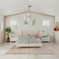 thumbnail image 3 of Novogratz Her Majesty Tufted Upholstered Bed Frame, Queen, Pink Linen, 3 of 20