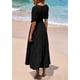 thumbnail image 2 of Vestido midi PRETTYGARDEN 2025 con cuello en V y manga corta con bolsillos, 2 of 9