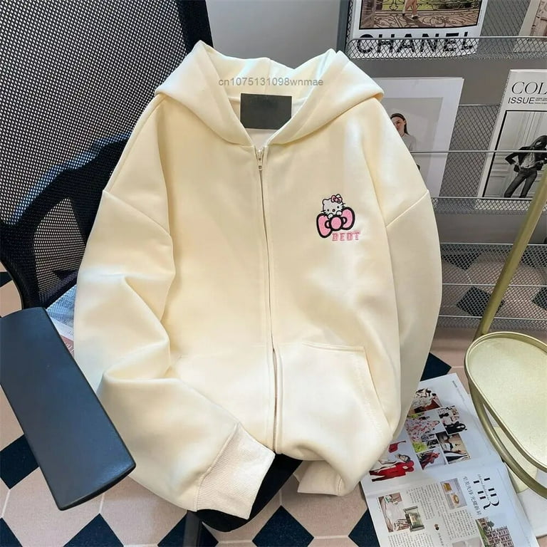 Sanrio Hello Kitty Lotso Bear Oversize Zipper Hooded Sweater Sanrio Hello Kitty Lotso Bear Oversize Zipper Hooded Sweater