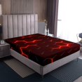 thumbnail image 3 of Erosebridal Gradient Geometric Fitted Sheet Full, Red Fitted Sheet Set Full, Abstract Striped Room Decor 3pcs（No Top Sheet）, 3 of 6