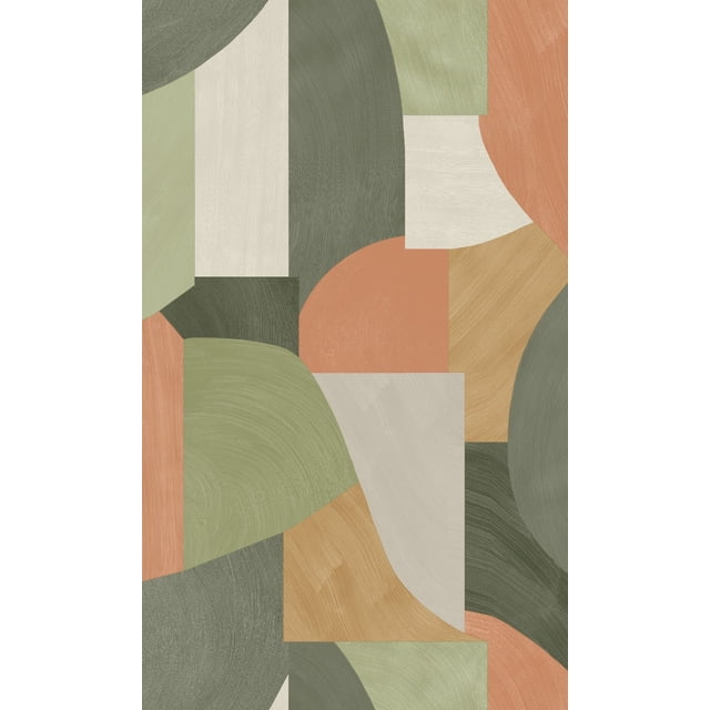 Brush Stroke Overlapping Geometric Shapes Wallpaper R8269