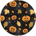 thumbnail image 2 of muroi Pumpkins Cobwebs Fall Leaves Halloween Fitted Round Tablecloth Waterproof Table Cloth with Elastic Edge Wipe Clean Table Cover for Indoor Outdoor Fits 45"-50", Medium, 2 of 6
