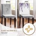 thumbnail image 5 of Dark Purple Eucalyptus Leaves Watercolor Plants Country Chair Covers Set of 1 Chair Back Covers Stretch Removable Washable Chairs Slipcovers Chair Protector for Dining Room Kitchen Party Decor, 5 of 5
