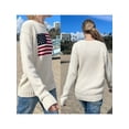 thumbnail image 2 of Women Y2k Vintage Sweater American Flag Graphic Printed Long Sleeve Loose Pullovers Knit Jumpers Tops, 2 of 7