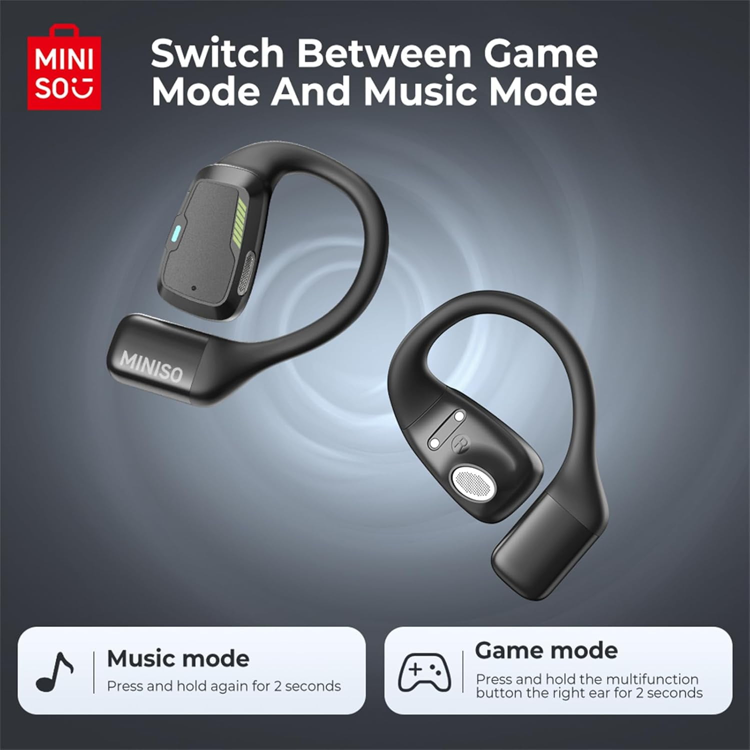MINISO M98 Translation Earbuds with LED Display Screen AI Translation Headphones Bluetooth Earphones Wireless Translator Earbuds for Running