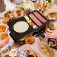 thumbnail image 2 of Gourmet Chef's Choice: Raclette Grill, Electric Indoor Table Grill, Non-Stick 2 In 1 Reversible Plate, Portable And Easy Clean For Healthier Cooking, 2 of 6