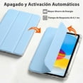 thumbnail image 4 of Funda para iPad 10ª Gen 10.9” con Porta Lápiz (Parte Trasera Rígida Transparente, Azul Celeste, con Stickers), 4 of 7