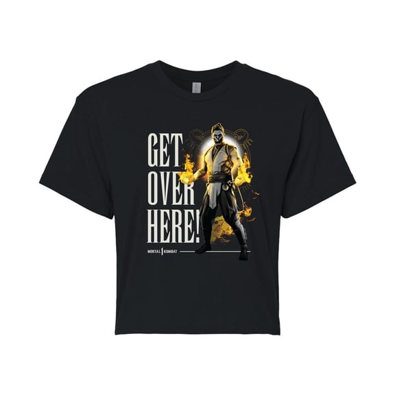 Mortal Kombat - Get Over Here - Juniors Cropped Cotton Blend T-Shirt