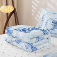 thumbnail image 5 of Homewish Cute Bowknot Zipper Twin Comforter Sets with Fitted Sheet and 2 Pillowcases,Vintage Blue A Alphabet Zipper Bedding Set For Girls Kids,Reversible,4 Pieces, 5 of 7