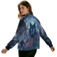 thumbnail image 3 of DISNIMO Wolf Rose Printed Jackets for Women Long Sleeve Outwear Zip Up Sweatshirts Fall Winter Clothes, M, 3 of 7