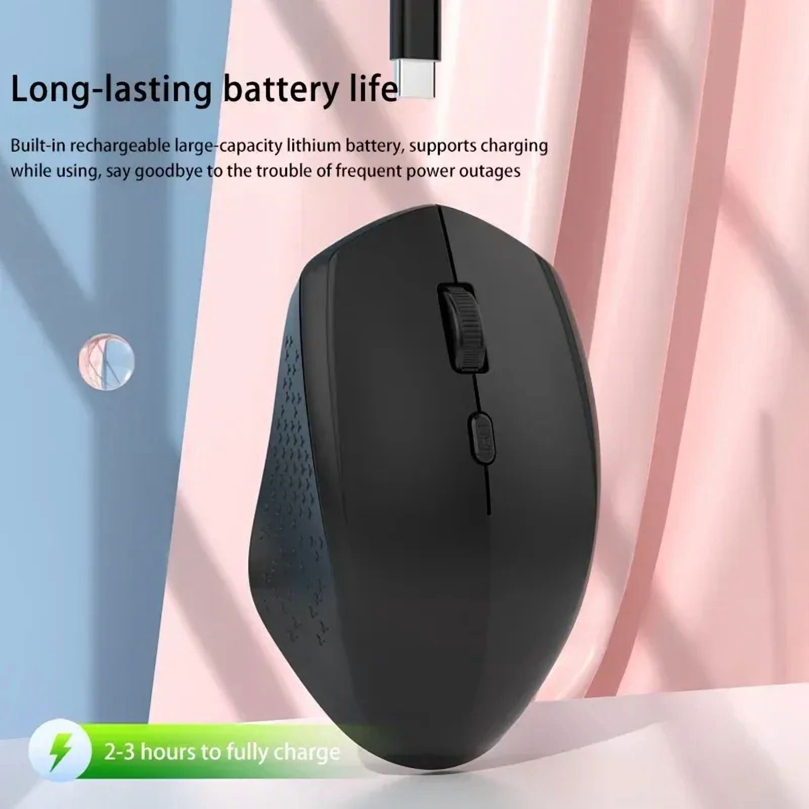 Xiaomi Wireless Bluetooth Mouse 2.4Ghz 1600 DPI Ergonomics Dual Model Type-C Rechargeable Mini Mute Mouses For PC Android Ios