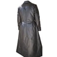 thumbnail image 3 of Mens Black Slim Fit Genuine Leather Double Breasted Gothic Trench Long Coat, 3 of 10