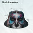 thumbnail image 2 of Kll Modern Abstract Colorful Skull Bucket Hat for Women Men Packable Travel Beach Sun Hat Outdoor Rave Accessories Reflective Fisherman Cap, 2 of 6