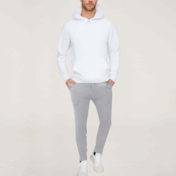 PNTUTB Men's Tracksuit 2 Piece Hooded Athletic Sweatsuits Casual Solid Color Long Sleeve Pullover Sport Suit Sets