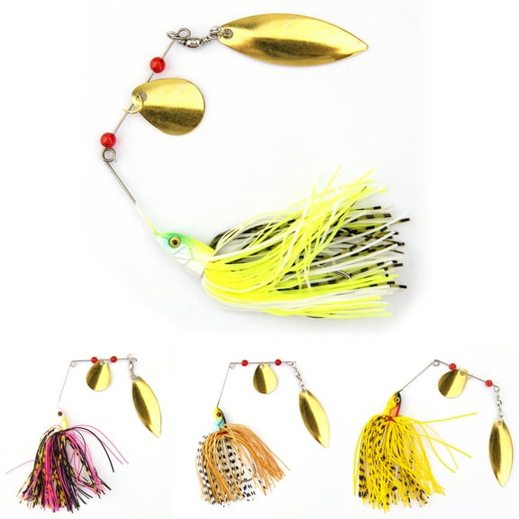 Spinnerbait Bass Fishing Lure,Hard Metal Spinner Bait Kit Jigs Lure for Bass Pike Trout Salmon Freshwater Saltwater Fishing