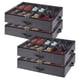 thumbnail image 1 of Juego de 4 organizadores de almacenamiento para zapatos debajo de la cama, caja plegable de tela con cubierta transparente para 48 pares de zapatos, color gris, 1 of 6