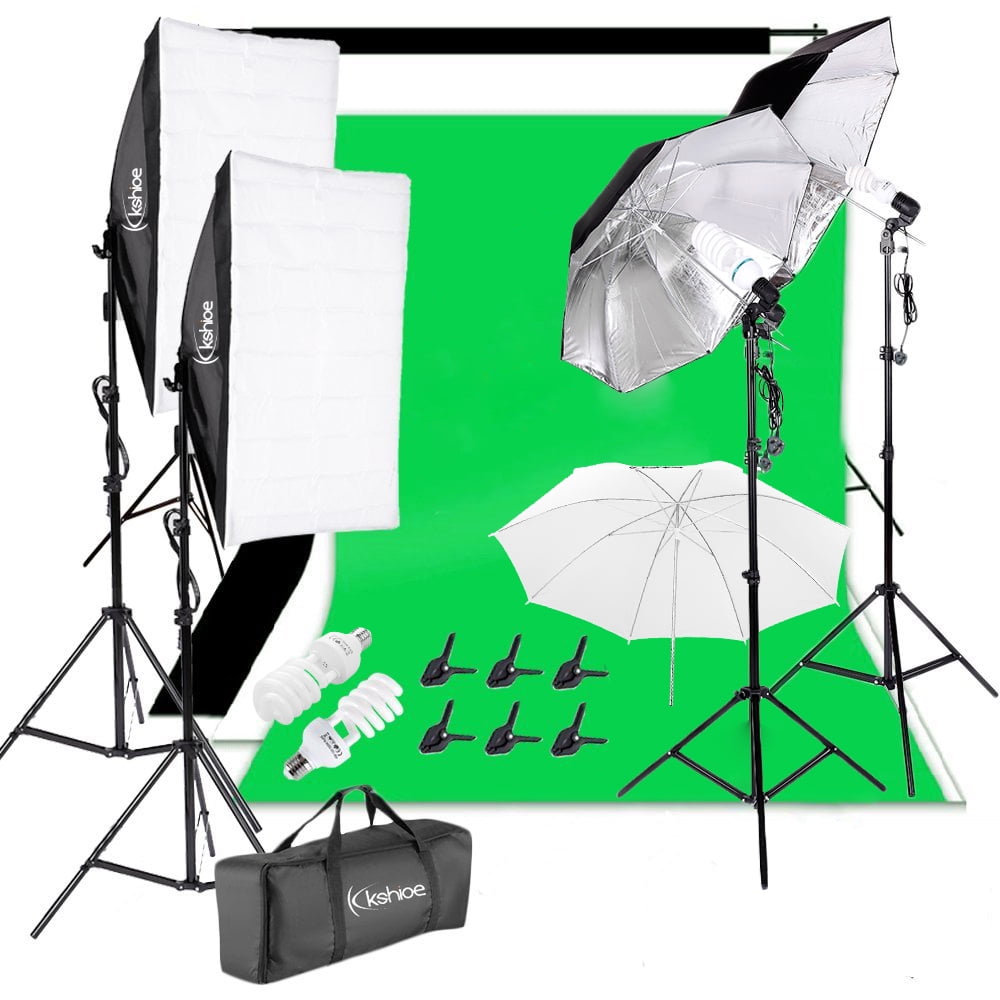 Zimtown Kshioe Photography Video Studio Lighting Kit Background Stand Set 3x33 Umbrella Walmart Com Walmart Com