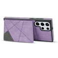 thumbnail image 7 of For Samsung Galaxy S25 Ultra Phone Case Card Slots Metal Buttons Convenient Kickstand Synthetic Leather Lightweight Plain Slim  Shockproof Anti-Fingerprint Phone Cover for Women or Men,Purple, 7 of 7