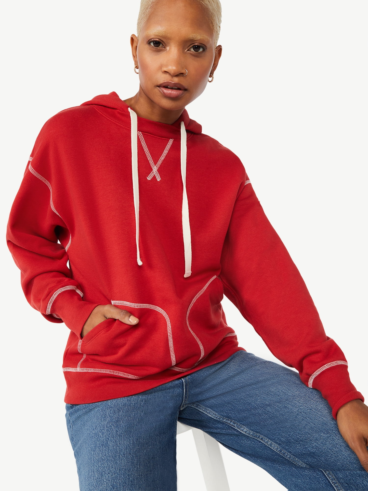 Double Pocket Tunic Hoodie - Walmart 