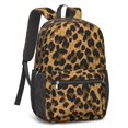 thumbnail image 2 of Black and Brown Leopard Print 17" School Backpacks for Teens,Waterproof Oxford Fabric,S-Shape Padded Straps for School,Travel,Hiking,Camping, 2 of 6