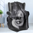 thumbnail image 4 of Animal Soft Flannel Fleece Throw Blanket, Baby Seeking Comfort Against Mother Monochrome Art Portrait, Cozy Plush for Indoor and Outdoor Use, 60" x 80", Charcoal Grey Pale Grey, by Ambesonne, 4 of 5