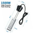 Immersion Water Heater, 1500W Electric Bucket Heater StainlessSteel