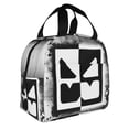 thumbnail image 2 of Black Geometry Dash Lunch Bag Portable Tote Bag Insulated Lunch Box Picnic Beach Office Insulated Bento Bag, 2 of 9