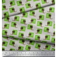 thumbnail image 2 of Soimoi Green Modal Satin Fabric Monitor & Bossy Girl Decor Fabric Printed Yard 42 Inch Wide, 2 of 3