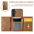 thumbnail image 3 of Dteck 2 in 1 Detachable Wallet Case for Samsung Galaxy S25 Plus Magnetic Leather Zipper Wallet with Card Holder RFID Blocking Case Shockproof Kickstand Cover,Brown, 3 of 10