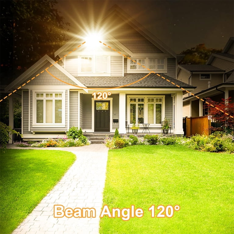2-Pack 200W LED Flood Lights – 3000K Warm White, 20000LM, IP66 Waterproof, Plug In – Super Bright Security Light For Yard, Garden, Court, Playground