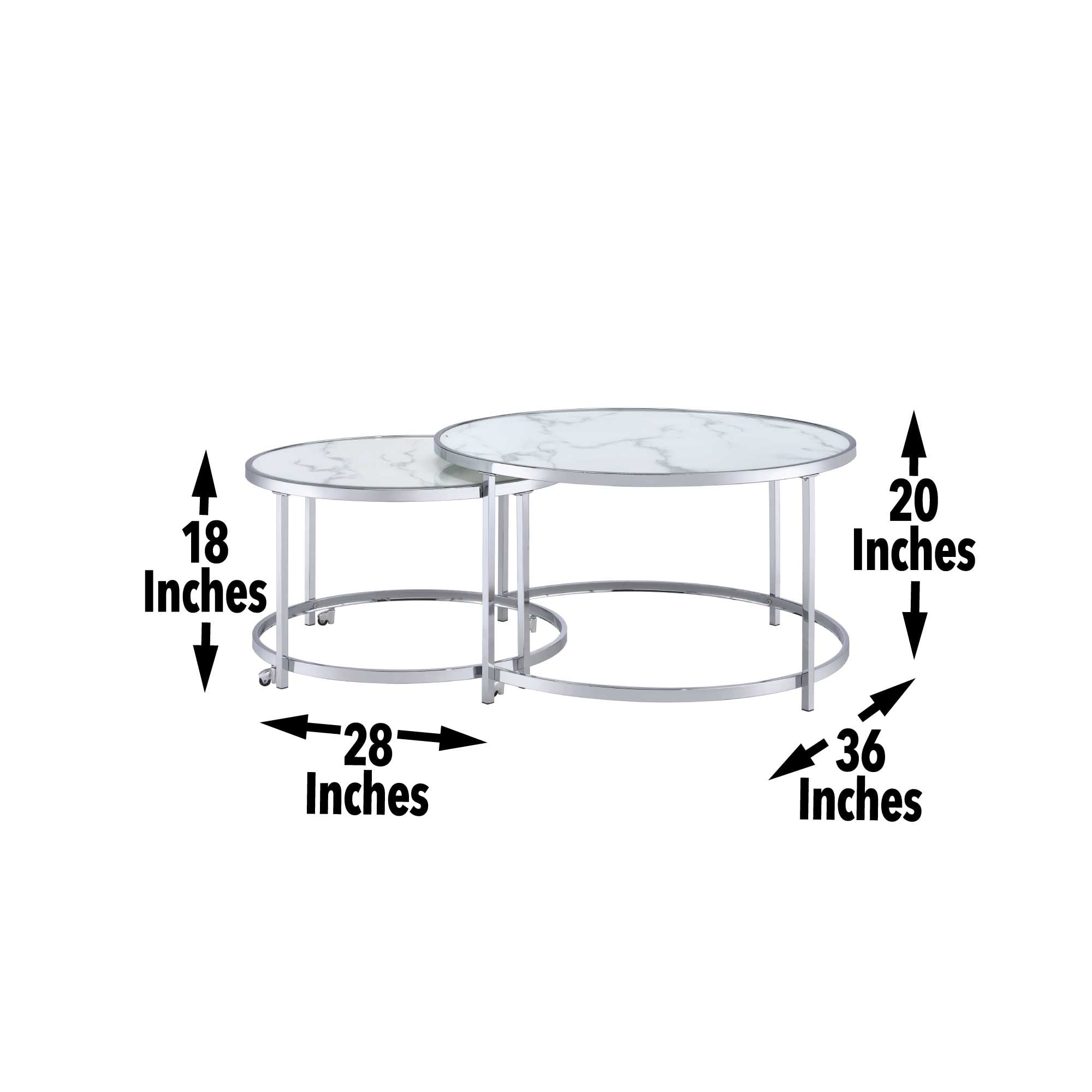 Steve Silver Rayne Faux Marble Nesting Coffee Tables
