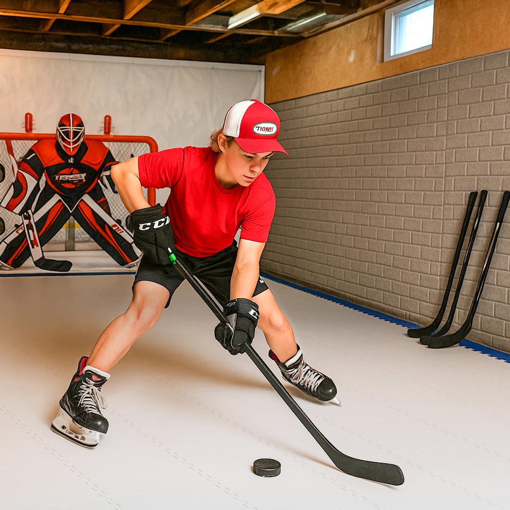 Hockey Flooring Tiles for Training, Dryland Surface, Synthetic Ice Tiles, Hockey Shooting Equipment, 10 Tiles