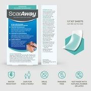 ScarAway Silicone Scar Sheets Shrink, Flatten and Fade Scars, Clear, 6 Count