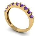 thumbnail image 2 of 0.63 ctw Wedding Band for Women - 14K Yellow Gold Natural Amethyst Stackable Eternity Ring, 2 of 6