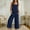 Navy, variant on Sevevn Womens Linen Blend 2-Piece Outfit Square Neck Cami Top And Wide Leg Pants with Pockets Purple M